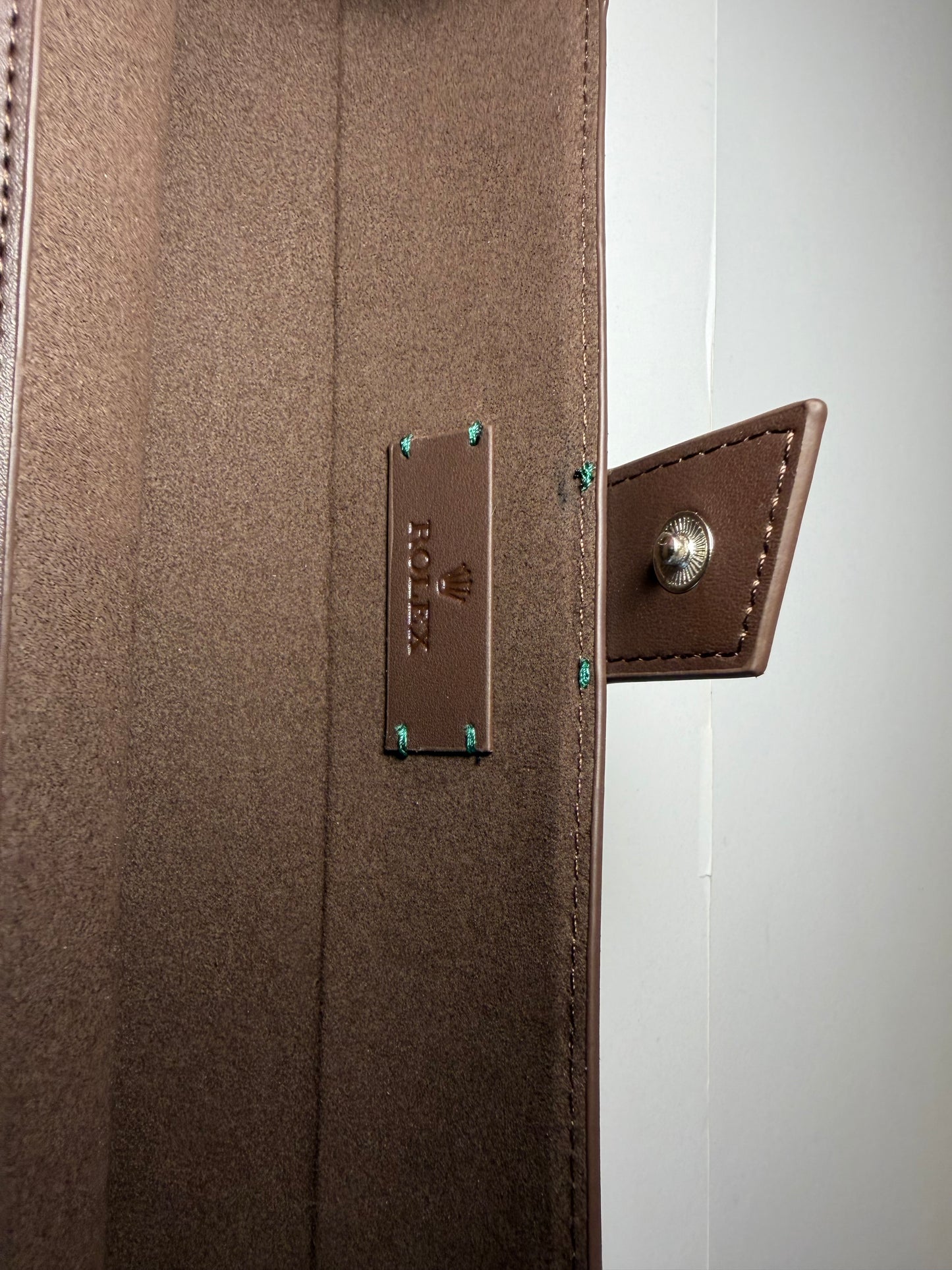 Rolex Brown Leather Watch Roll – Elegant 3-Watch Travel Case