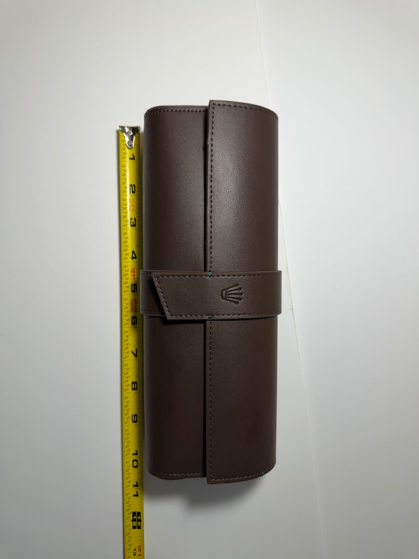 Rolex Brown Leather Watch Roll – Elegant 3-Watch Travel Case