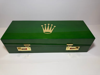 Green Rolex Lacquered Wood Box (5 slots)