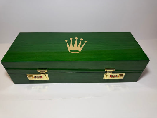 Green Rolex Lacquered Wood Box (5 slots)