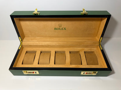 Green Rolex Lacquered Wood Box (5 slots)