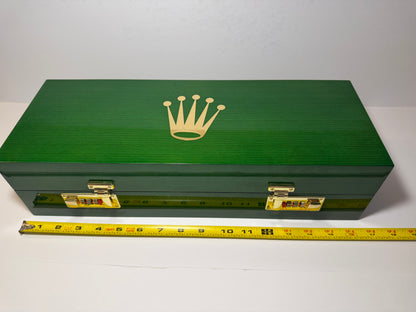 Green Rolex Lacquered Wood Box (5 slots)