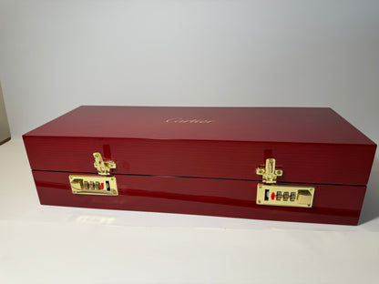 Red Cartier Lacquered Wood Box (5 slots)