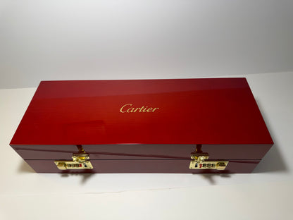 Red Cartier Lacquered Wood Box (5 slots)