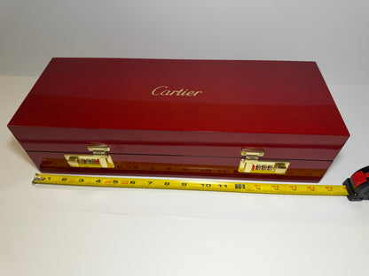 Red Cartier Lacquered Wood Box (5 slots)