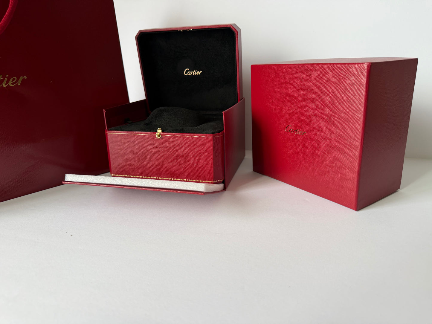 Cartier Watch Box — Original Presentation Case with Booklets & Bag