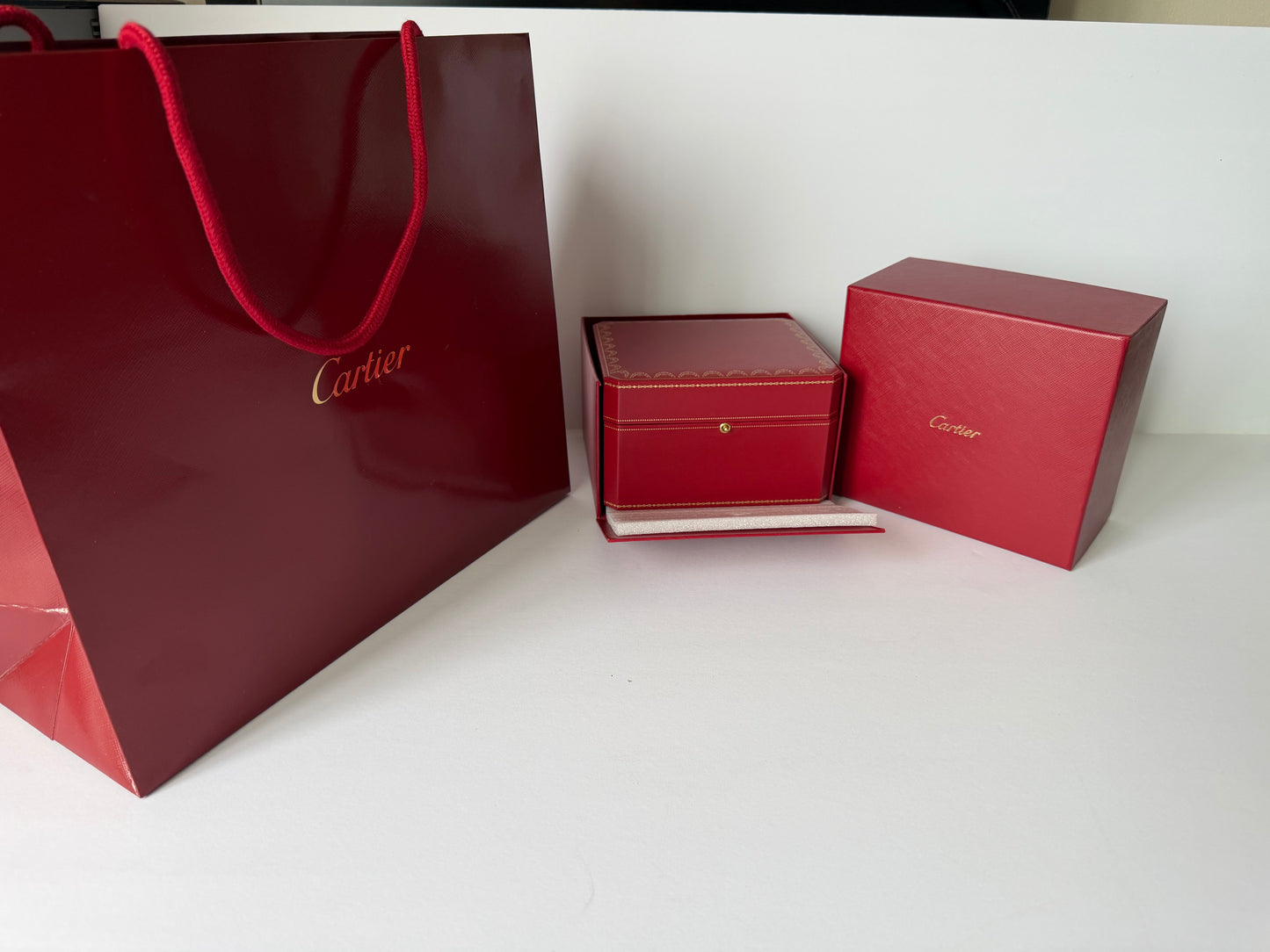 Cartier Watch Box — Original Presentation Case with Booklets & Bag