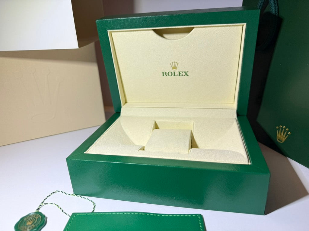 Open luxury watch display case with soft interior and premium craftsmanship