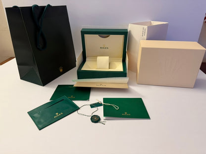 Premium watch case full presentation set with packaging and luxury accessories