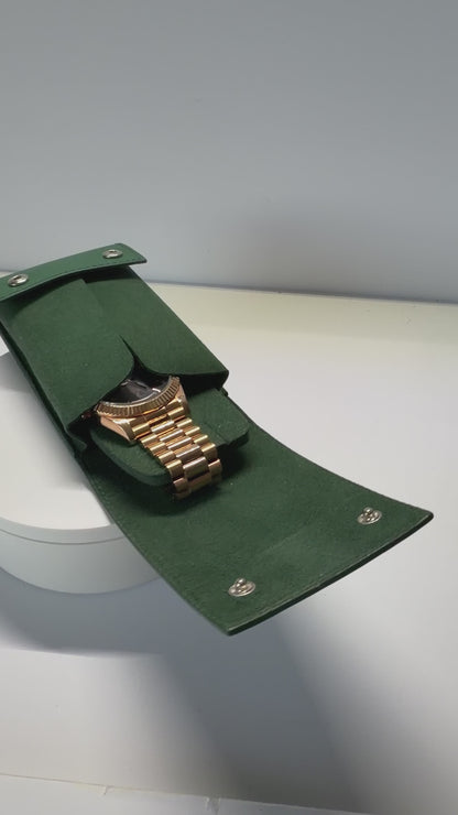 Rolex Watch Pouch — Green Travel Case